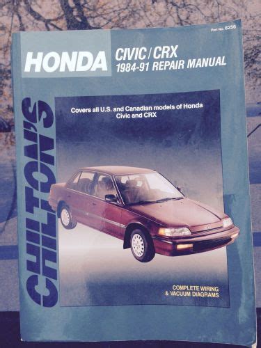 Sell Chilton 8256 Honda Civic CRX 1984 To 1991 Repair Manual Chilton