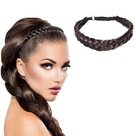 Source Zshair Fashion Women Party Synthetic Braid Headband Dark Brown