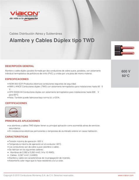 Pdf Cables Distribuci N A Rea Y Subterr Nea Alambre Y Cables