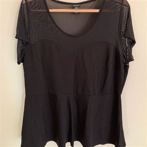 Torrid Tops Peplum Black Top Poshmark