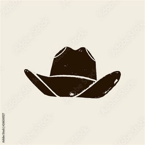 Vector Illustration Of Cowboy Hat Hat Silhouette In Vintage Style