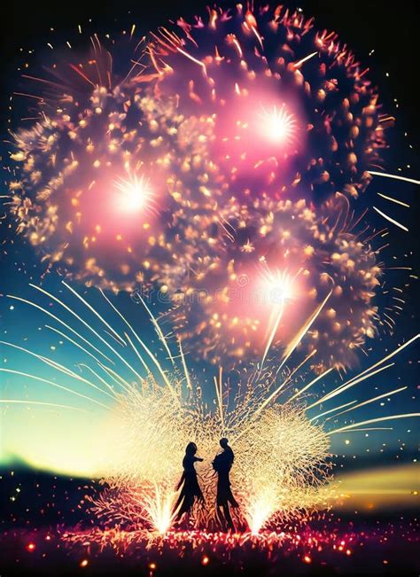 New Year Fireworks Illustration Stock Illustration Illustration Of