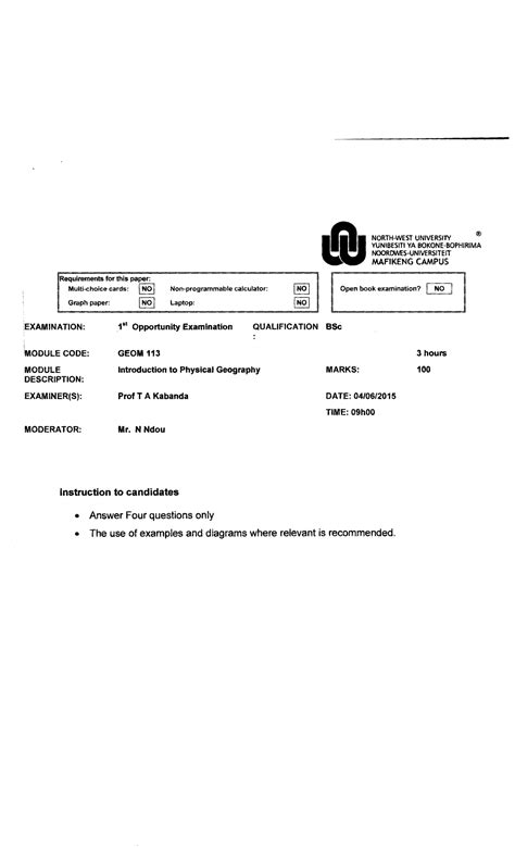 North West University Mafikeng Campus 2015 Prospectus 1
