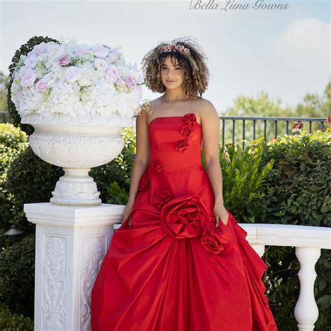 Red Ball Gown Etsy