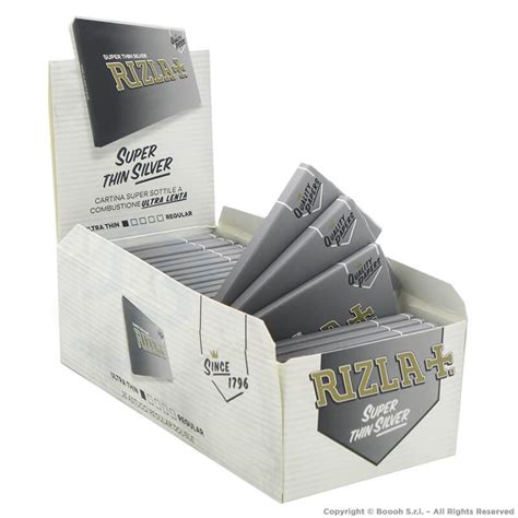 Rizla Silver Cartine Doppie Corte Argento Box Double Boooh It