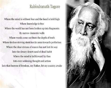 Where The Mind Is Without Fear Rabindranath Tagore Where The Mind Is