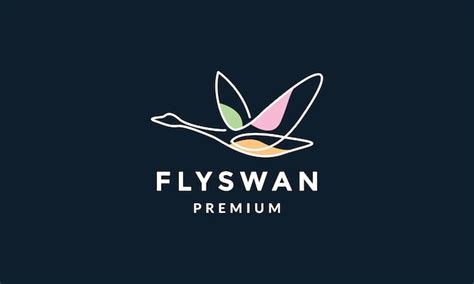 Premium Vector Bird Swan Or Goose Fly Line Abstract Logo Vector