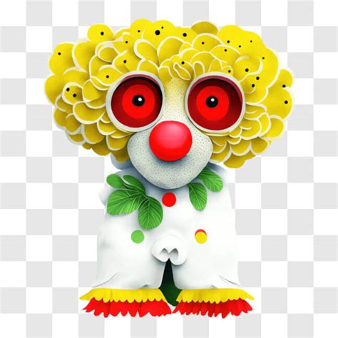 Download Colorful Cartoon Clown with Red Eyes and Yellow Hair PNG ...