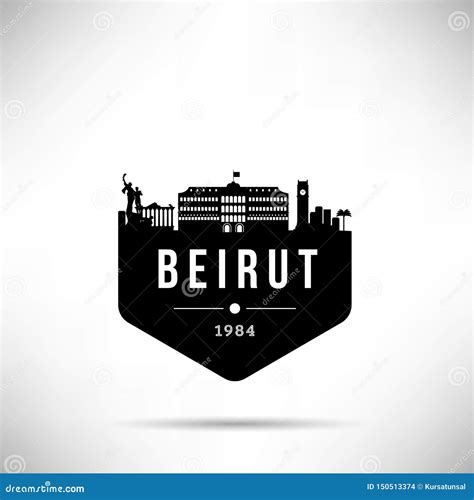 Beirut Modern Skyline Vector Template Stock Illustration - Illustration