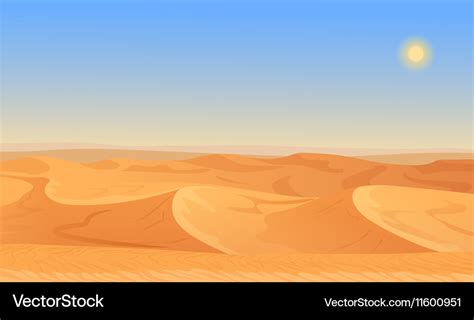 Cartoon nature empty sand desert landscape Vector Image