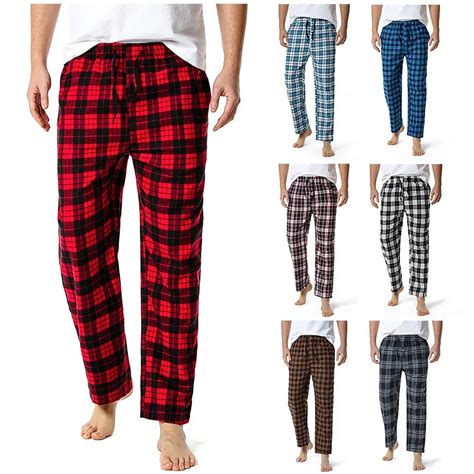 Mens Buffalo Plaid Pajama Pants With Pockets Mens Flannel Pajama Pant