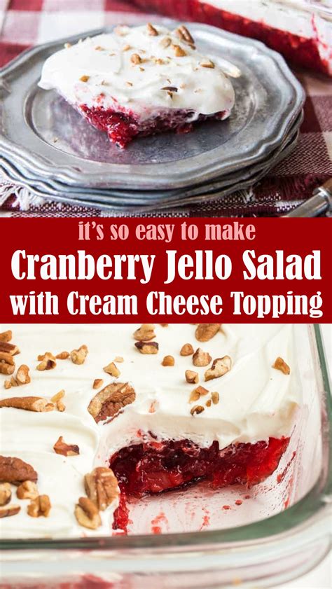 Cranberry Jello Salad With Cream Cheese Topping Recipe Reserveamana