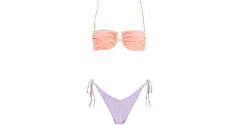 Reina Olga Penny Two Tone Bikini Set In Pink Lyst