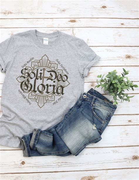 Soli Deo Gloria Reformation Vintage Style T Shirt Bible Tee