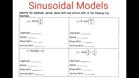 Sine Cosine Functions Amplitude Period Phase Shift And Vertical Shift