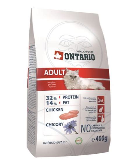 Ontario Adult сухой корм для взрослых кошек с курицей весом 400 гр ...