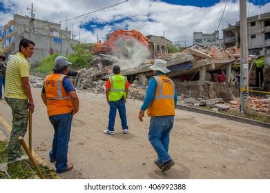 Quito Ecuador April House Destroyed Stock Photo