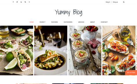 Yummy - Free HTML5 food blog website template