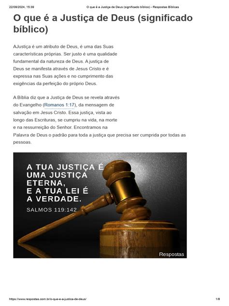 O Que É Justiça De Deus - O Que É A Justiça de Deus (Significado Bíblico) - Respostas Bíblicas | PDF