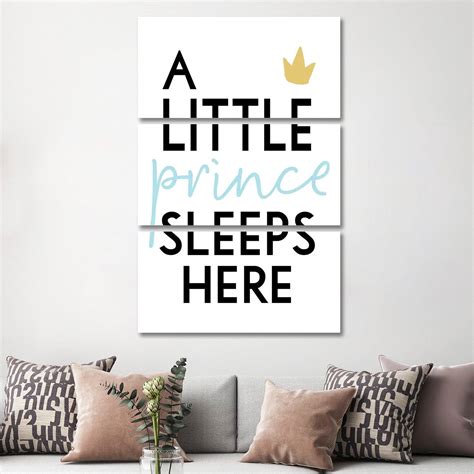 Icanvas A Little Prince Sleeps Here By Pixy Paper 3 Piece Canvas Wall Art Set Bed Bath