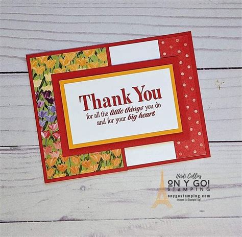 Fun Fold Thank You Card Idea With The Flowering Fields Patterned Paper