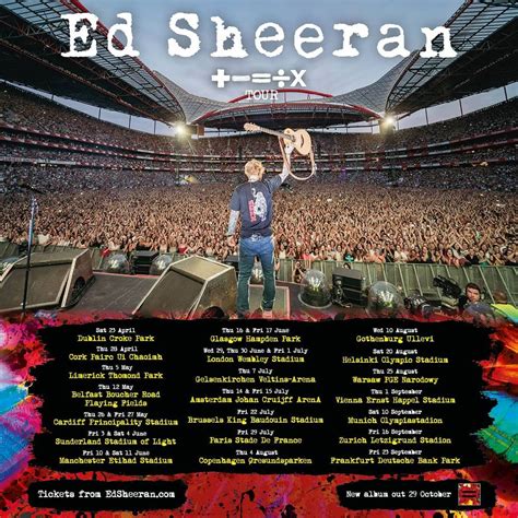 Ed Sheeran Hq On Twitter First Leg Of My ‘ ÷ X Tour Is On Sale