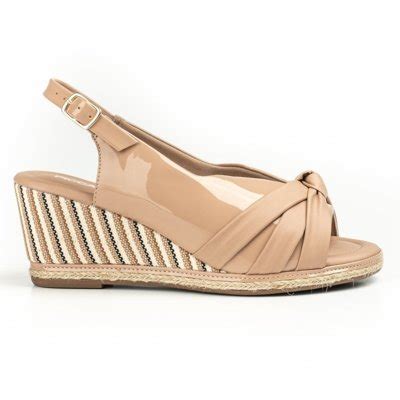 Sandália Slingback Alice Salto Anabela Alto Nude Claro Compre Agora Dafiti Brasil