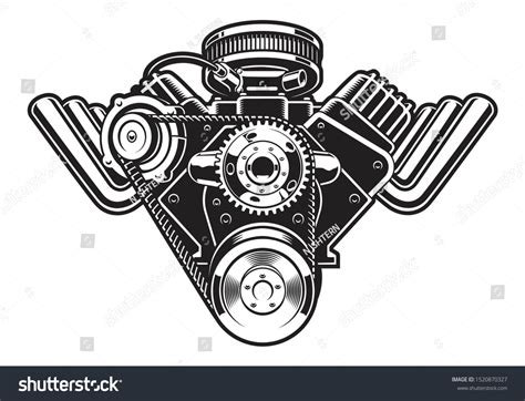 Vector Illustration Hot Rod Engine On Stock Vector Royalty Free Shutterstock