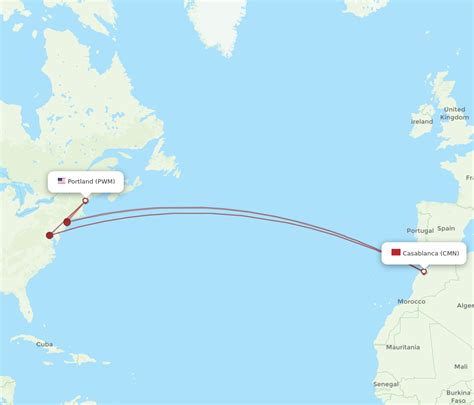 Flights From Portland To Casablanca Pwm To Cmn Flight Routes