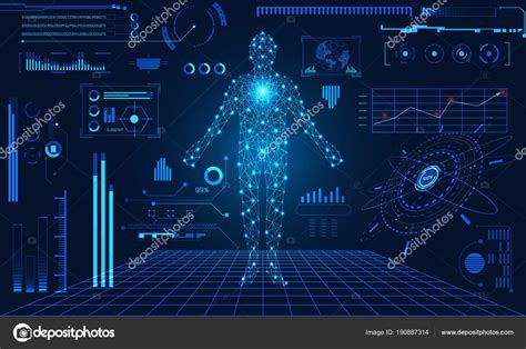 Abstract Technology Futuristic Concept Human Hud Interface Hologram