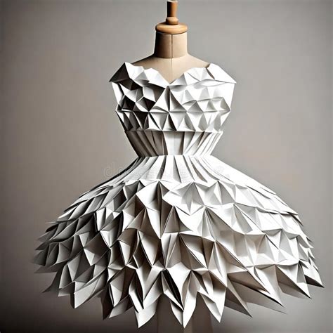 Origami Paper Dress Stock Illustrations 1 064 Origami Paper Dress