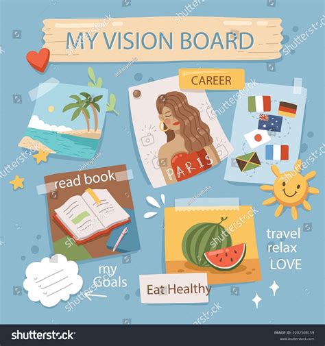 Vision Board Template Space Goals Dreams Stock Vector (Royalty Free) 2202508159 | Shutterstock