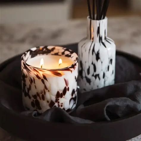 Handmade Luxury Speckled Glass Pillar Candle Holder For Diwali And Meditation Long Burning Jar