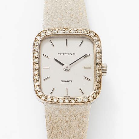 CERTINA Damarmbandsur 18 K Vitguld Integrerat Och Satinerat Armband