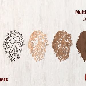 Multilayer Lion Laser Cut File D Layered Safari Laser Cut Dxf Dwg Lion