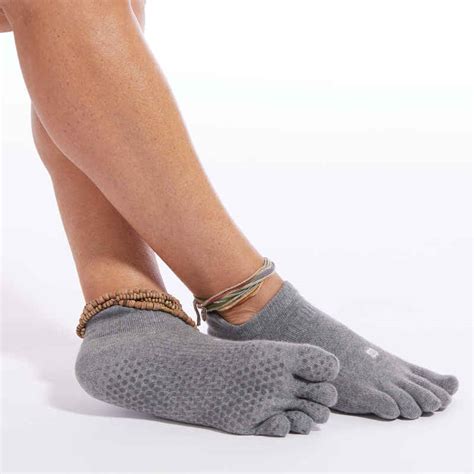 Non Slip Yoga Toe Socks Mottled Grey Decathlon