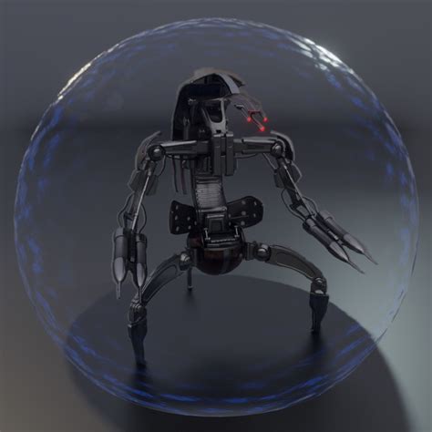 3d Model Star Wars Droideka Vr Ar Low Poly Cgtrader