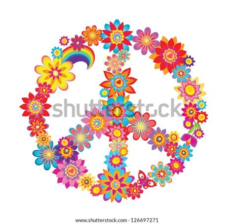 Colorful Peace Flower Symbol Stock Vector Royalty Free