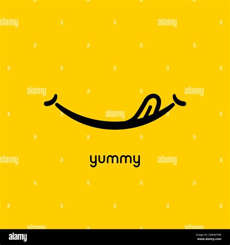 Yummy Face Smile Delicious Icon Logo Yummy Tongue Emoji Tasty Or