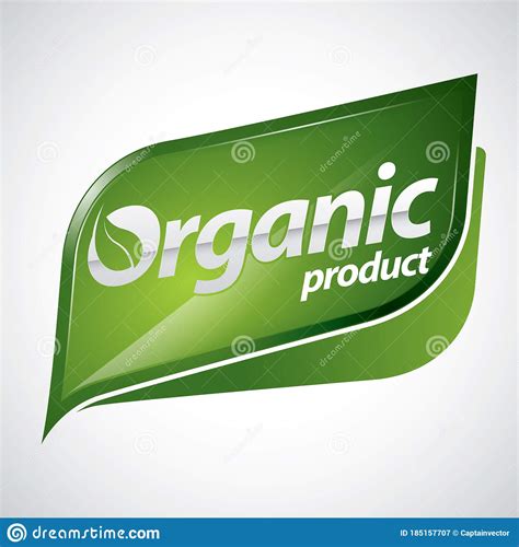 Organic Product Label Vector Illustration Decorative Design Stock