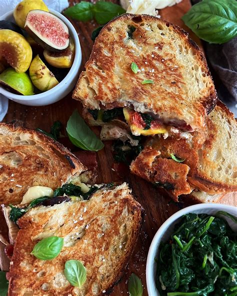 Brie Spinach Bacon Fig Grilled Cheese Daniela S Dish