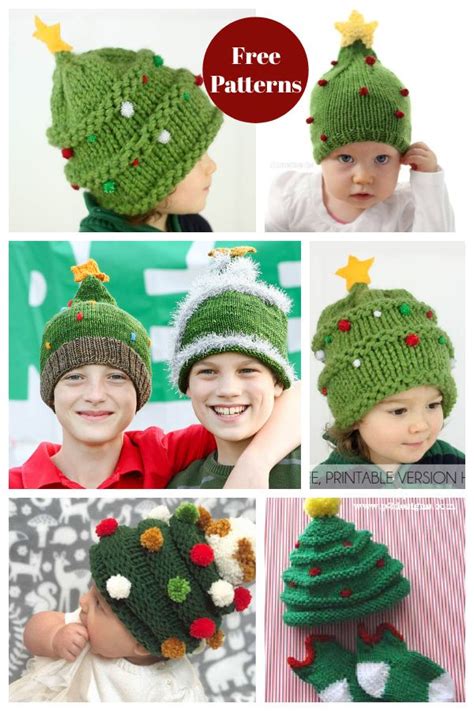 Christmas Tree Knit Hat Pattern Printable Templates Free