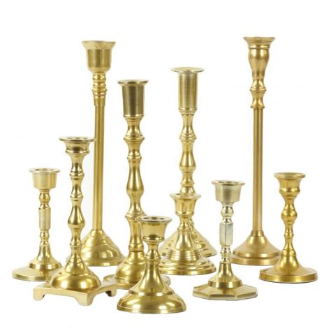 Gold Taper Candlestick Holders Eclectic Shapes And Sizes I Do Events