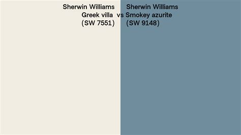 Sherwin Williams Greek Villa Vs Smokey Azurite Side By Side Comparison