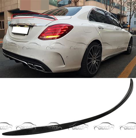 W Amg Carbon Fiber Rear Trunk Lip Spoiler Splitter For Mercedes Benz