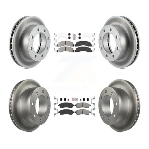 Front Rear Integrally Molded Pad Coat Brake Rotors Kit For Ford F 250