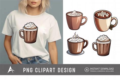 Watercolor Hot Cocoa Mug Clipart