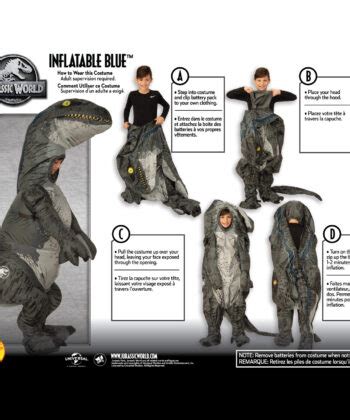 VELOCIRAPTOR BLUE INFLATABLE COSTUME, CHILD 641045L | Costume Party ...