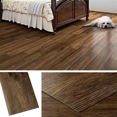 Livelynine 36 Pack 6x36 Rustic Brown Wood Peel And Stick Flooring Planks Waterproof Vinyl