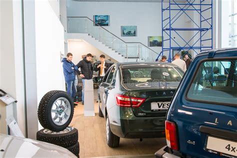 Showroom And Car Lada Of Dealership Gusar Of Factory Avtovaz In